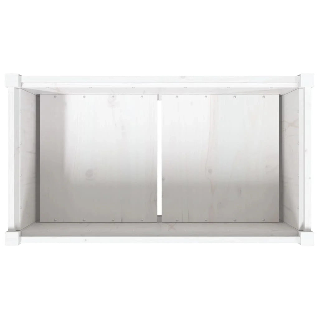 Fioriera rialzata per piante e fiori terrazza/giardino 90 x 50 x 70 cm legno di pino massiccio bianco 02_0038005