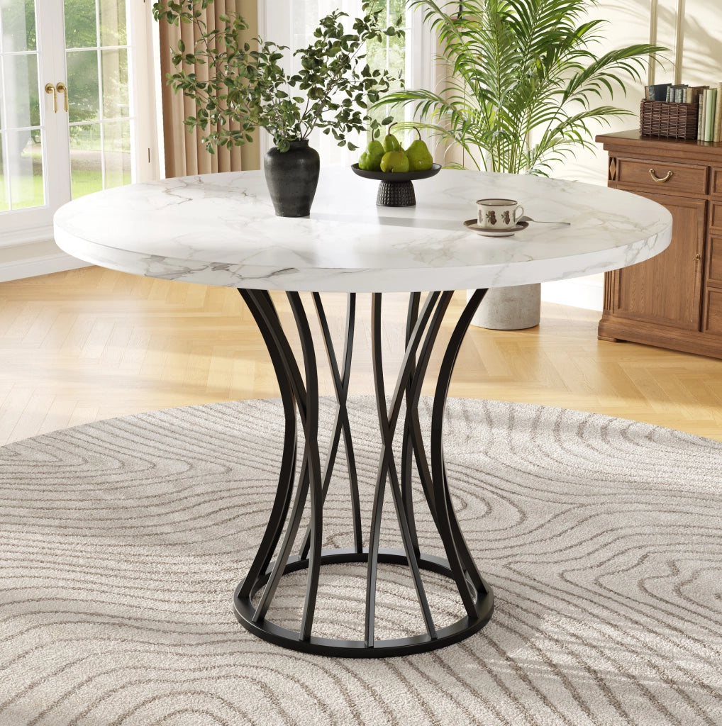 Tavolo da pranzo 80x80x76 cm in MDF e metallo; nero