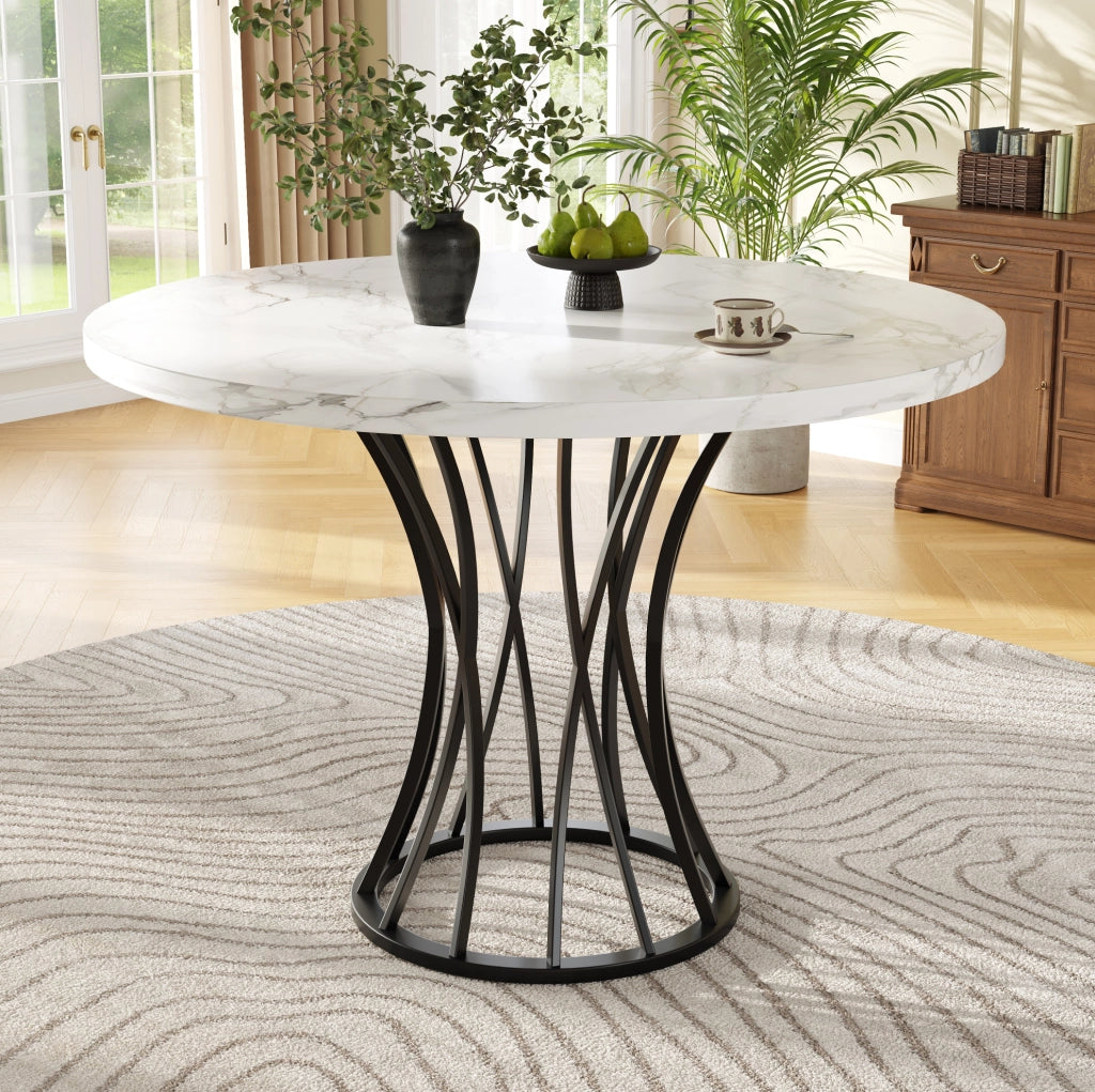 Tavolo da pranzo 80x80x76 cm in MDF e metallo; nero