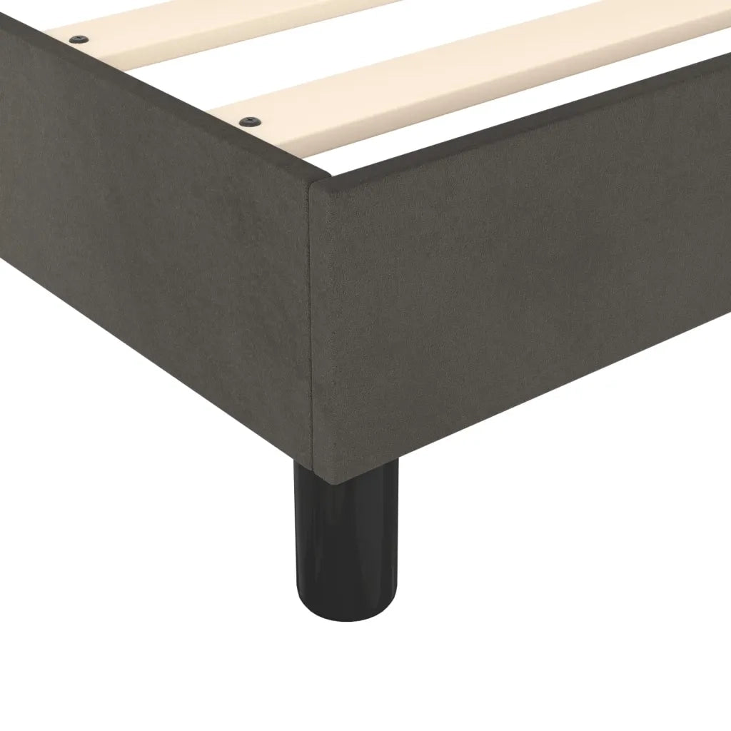 Struttura Letto a Rete a Molle-Giroletto Grigio Scuro 90x200 cm Velluto 410021