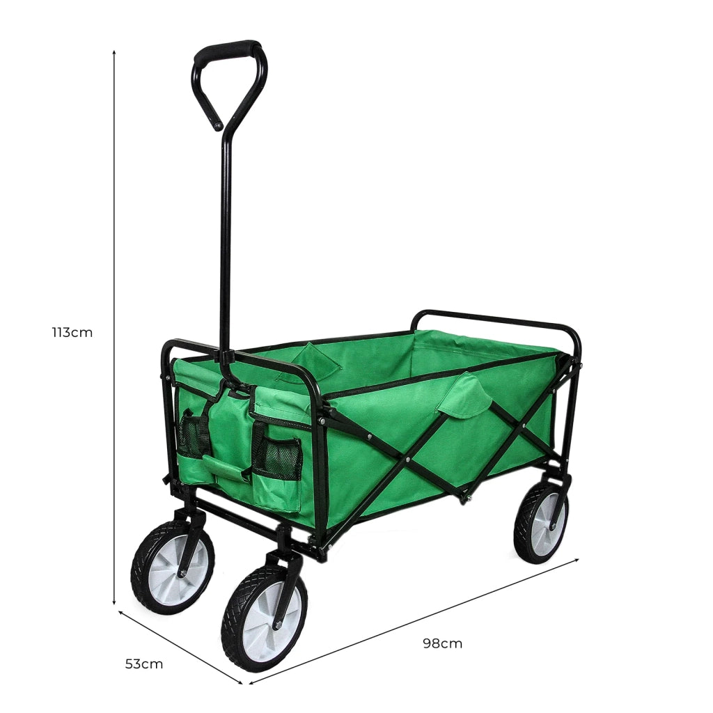 Carrello Pieghevole Fuoristrada 70kg Ruote 360° Acciaio Verde