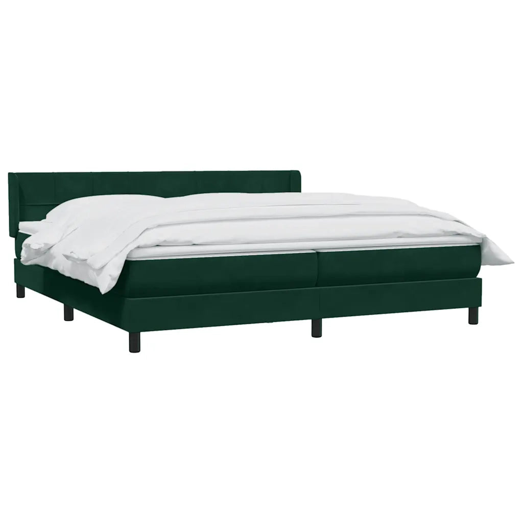 Giroletto a Molle con Materasso Verde Scuro 180x220 cm Velluto 3318168