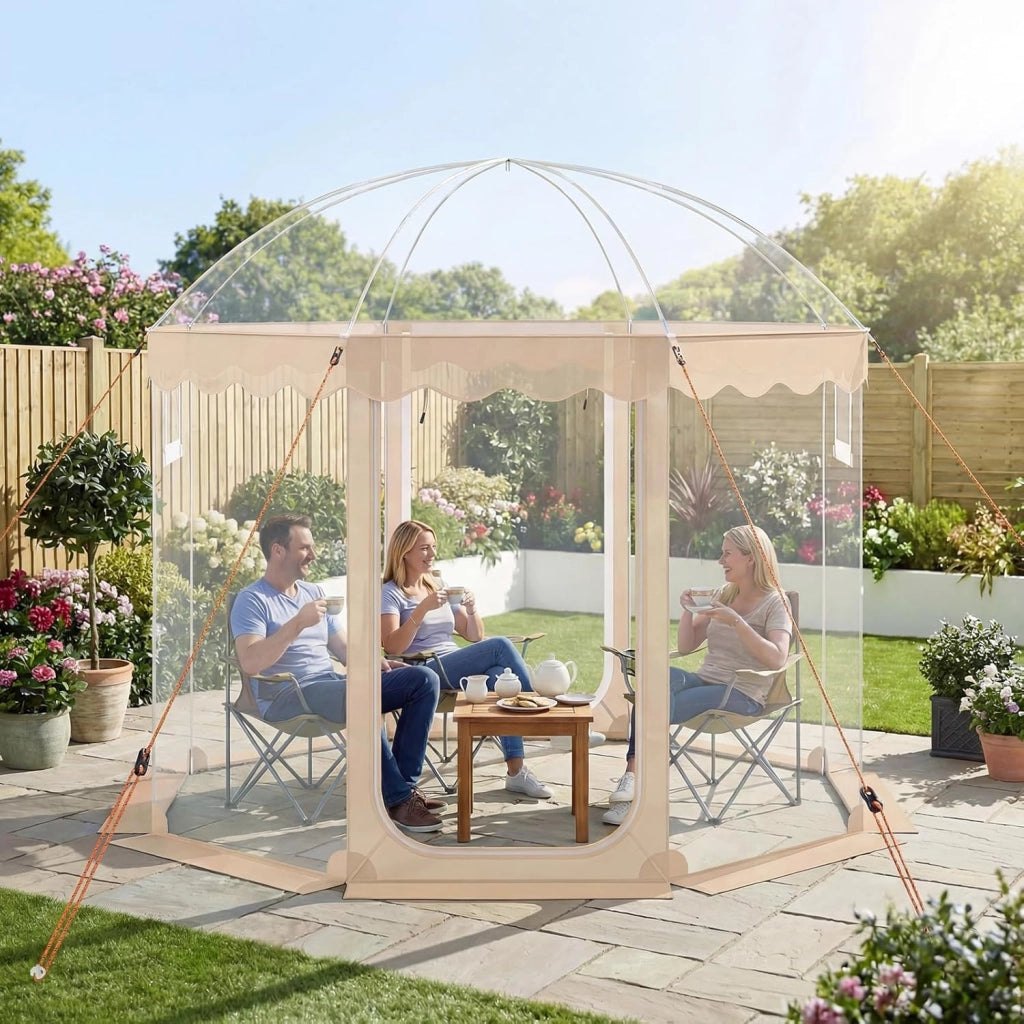 Tenda Sportiva a Bolla Pop-up 305 x 305 cm, Tenda Cupola Trasparente Isolante Termica per Mondiale 2026 Coppa del Mondo, per Eventi Sportivi, Giardino, Terrazzo e Campeggio, 8-10 Persone