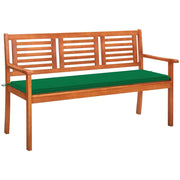 Panchina da Giardino 3 Posti e Cuscino 150cm Massello Eucalipto cod mxl 75770