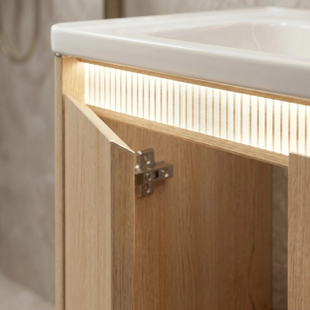 Set Di Mobili Da Bagno Con Lavabo Sora De07-70 Oak 70cm