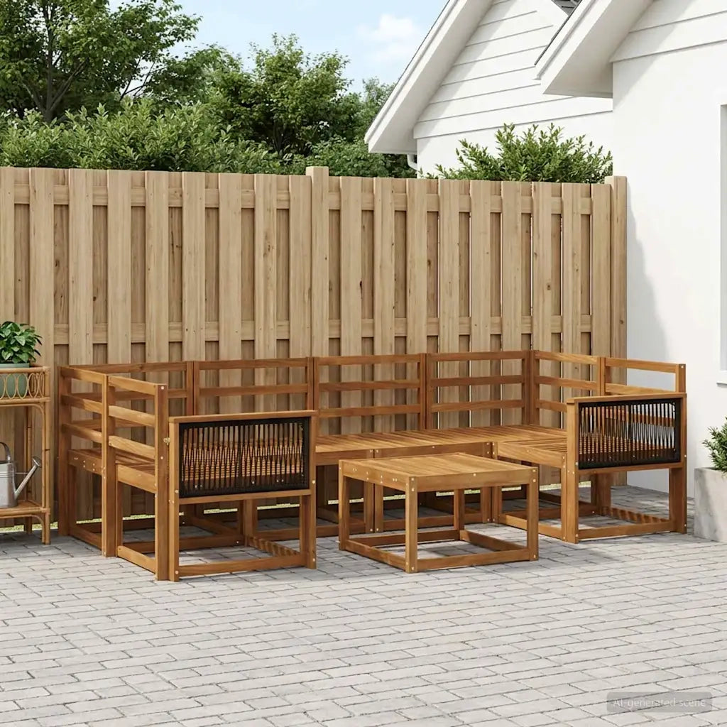 Set di divani da esterno 5 pcs Naturale