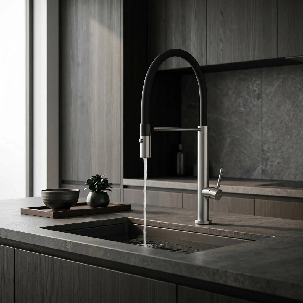 Rubinetto Da Cucina Rea Viera Nickel Brush