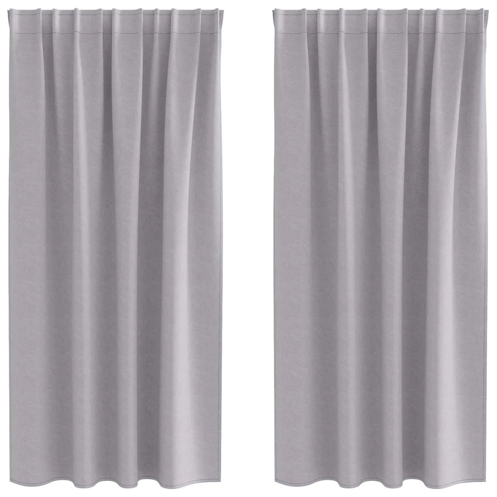 Tende Blackout con Anelli 2 pcs Grigio Metallico 175 x 140 cm 4107469