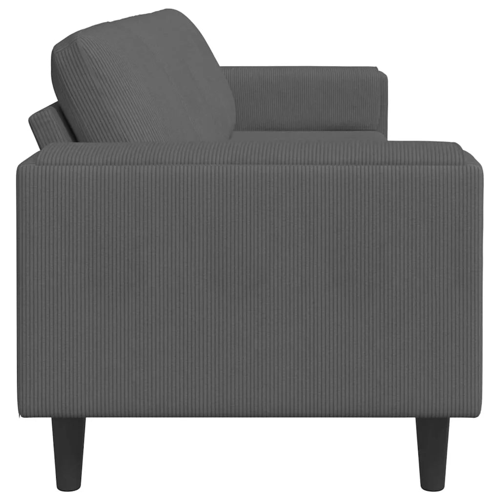 Divano-Sofa-Divanetto Grigio scuro 250 x 77 x 76 cm Tessuto in Cords
