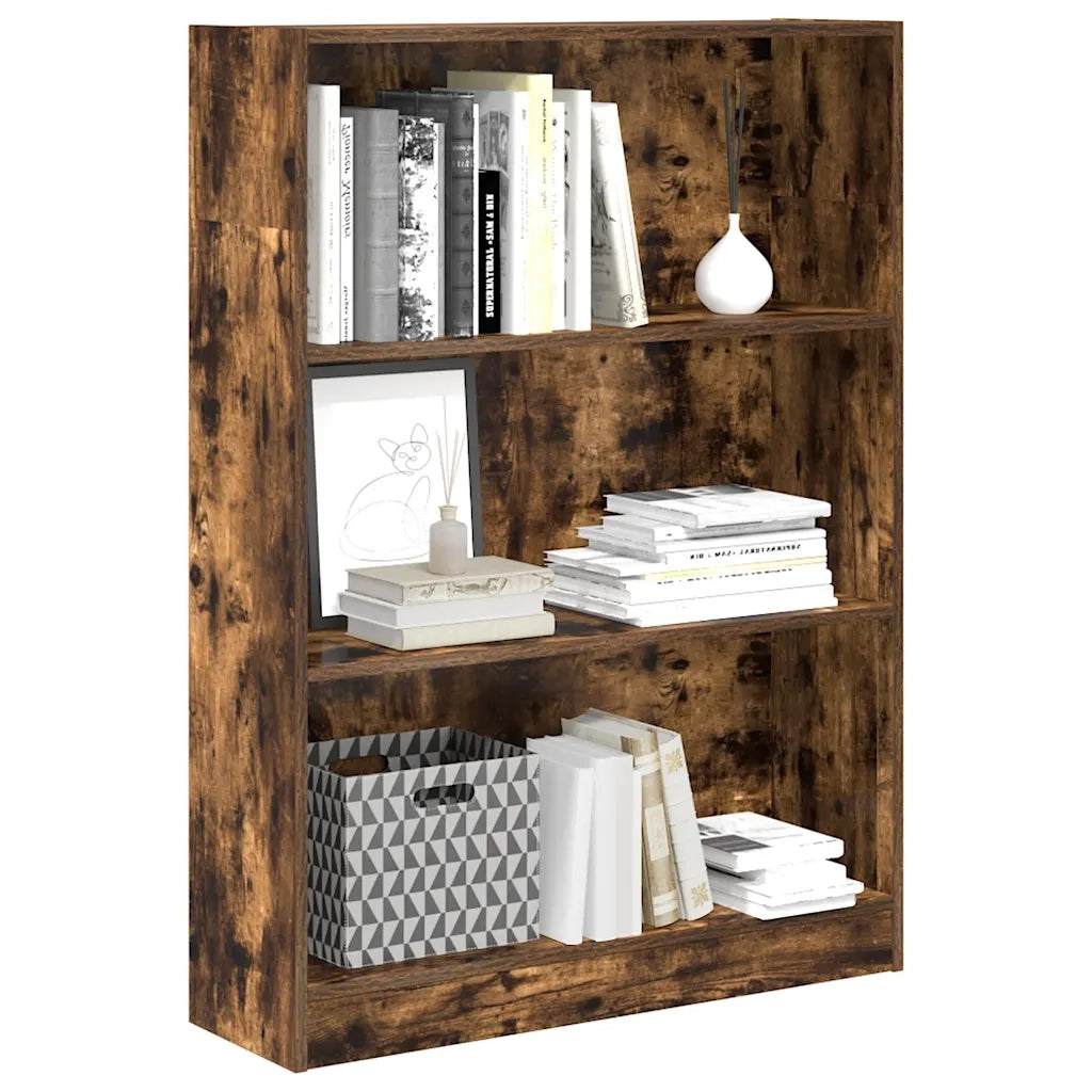 Libreria Rovere Fumo 80x24x109 cm in Legno Multistrato 857839