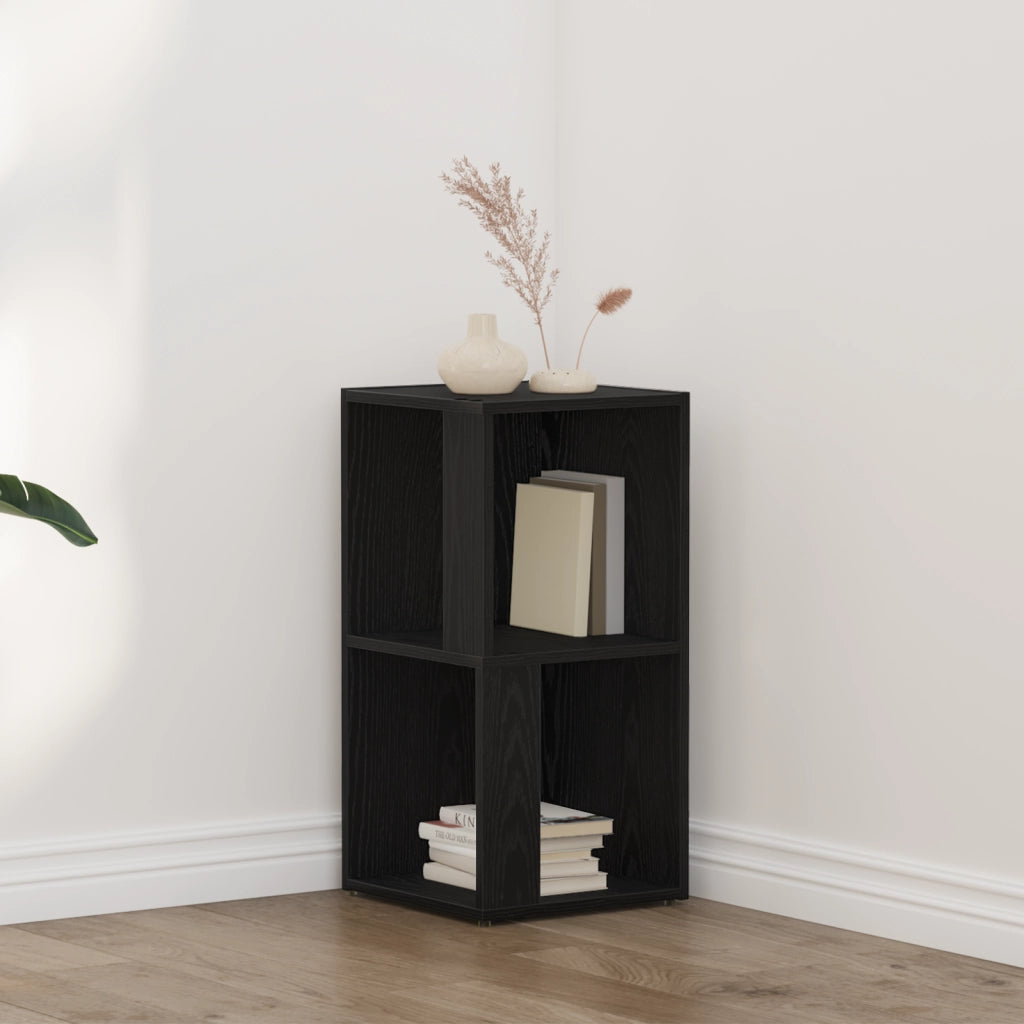 Armadio Angolare  Nero Rovere 33x33x67 cm Legno ingegnerizzato