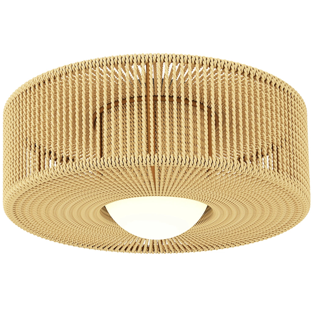 Lampada a Soffitto LED 20W 3000K con Paralume in Lino ¨C zephmum ¨C Marrone