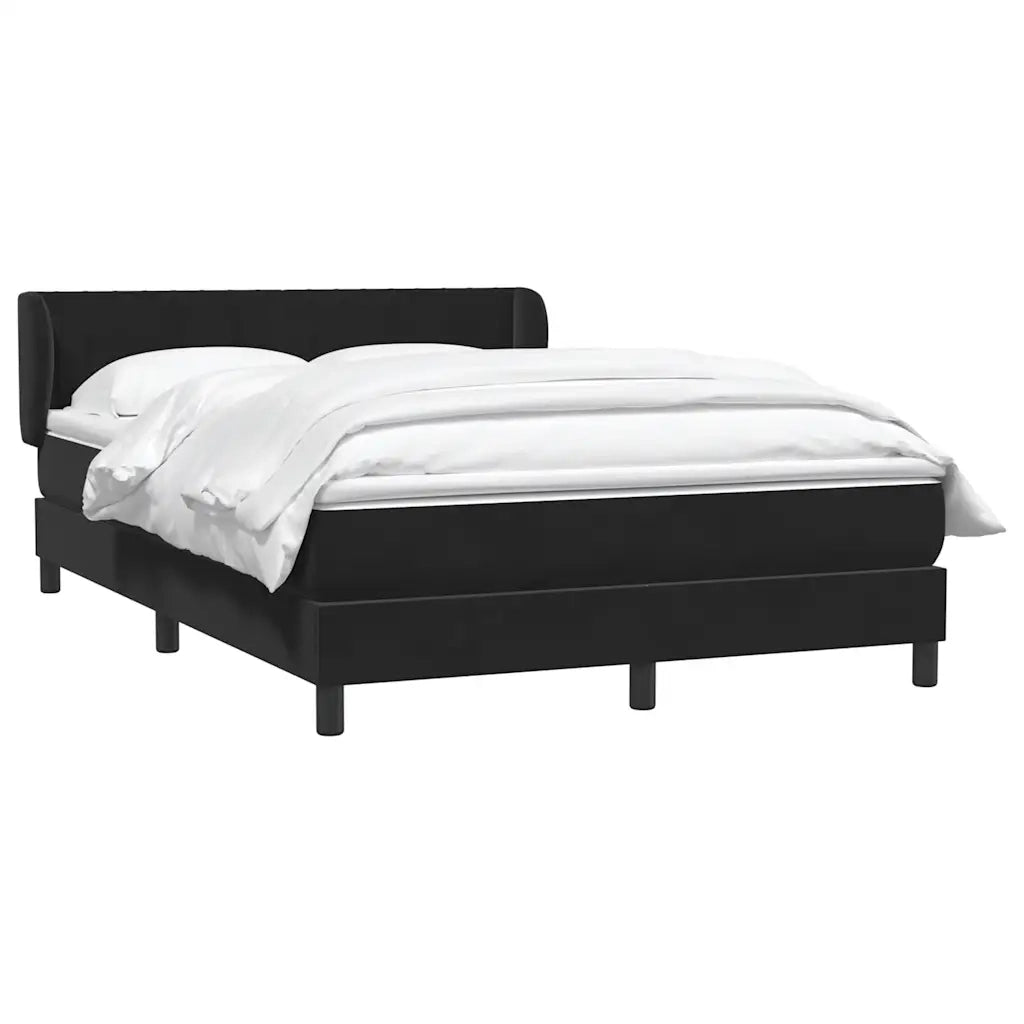 Giroletto a Molle con Materasso Nero 160x210 cm in Velluto