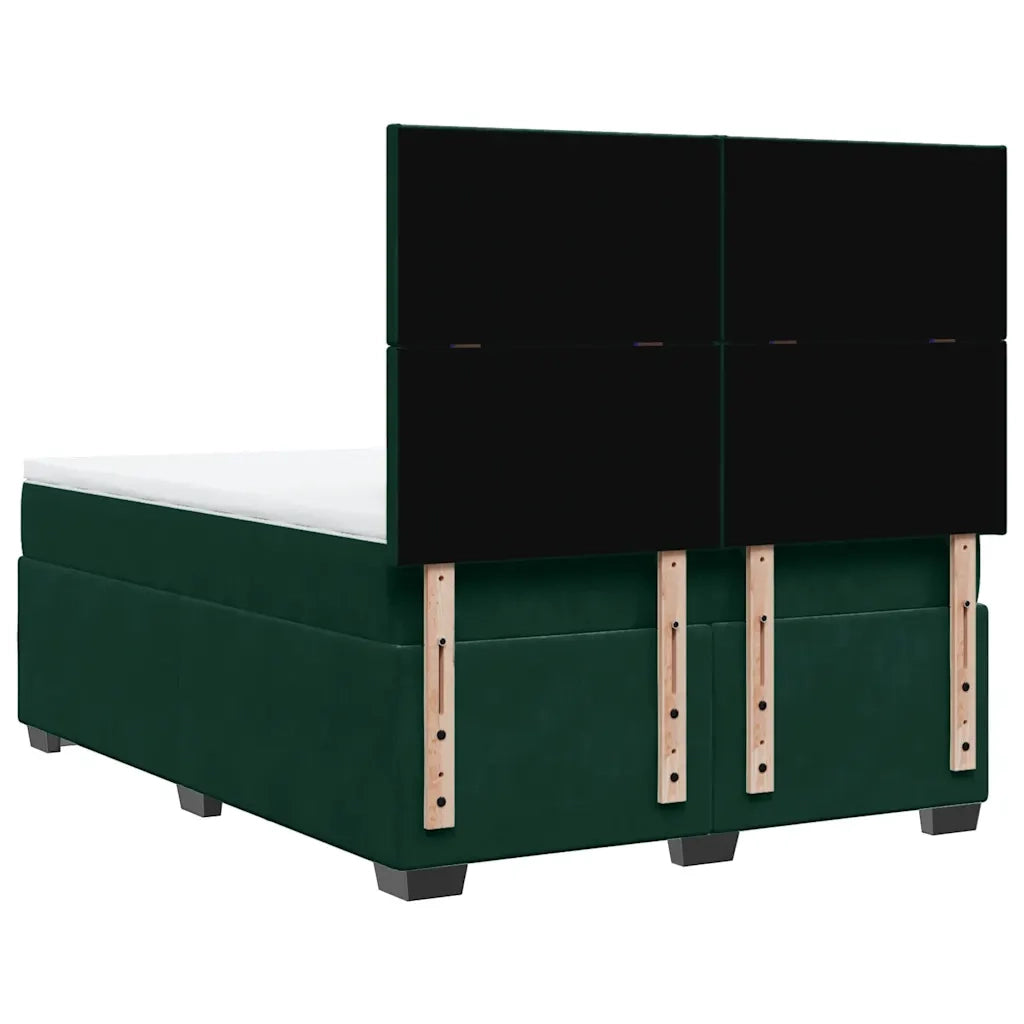 Giroletto a Molle con Materasso Verde Scuro 160x200 cm Velluto 3290951