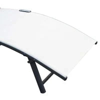 Sdraio da Giardino Pieghevole con Cuscino, Schienale con 7 Reclinazioni, 137x63.5x100.5cm, Beige