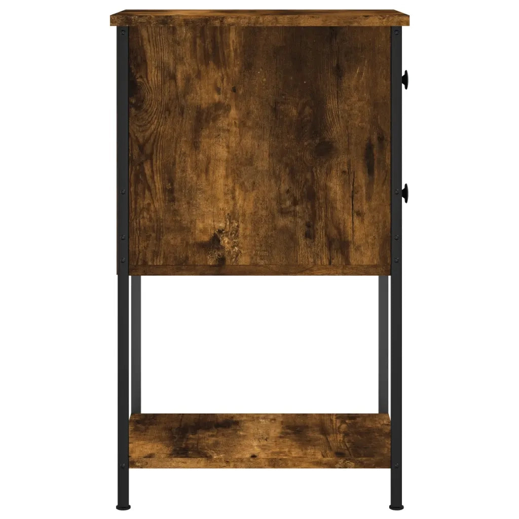 Comodini 2 pz Rovere Fumo 32x42x70 cm in Legno Multistrato 826098