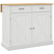 Carro da cucina con encimera in legno pieghevole ¨C Minimal ¨C 105x60x90,5 cm bianco