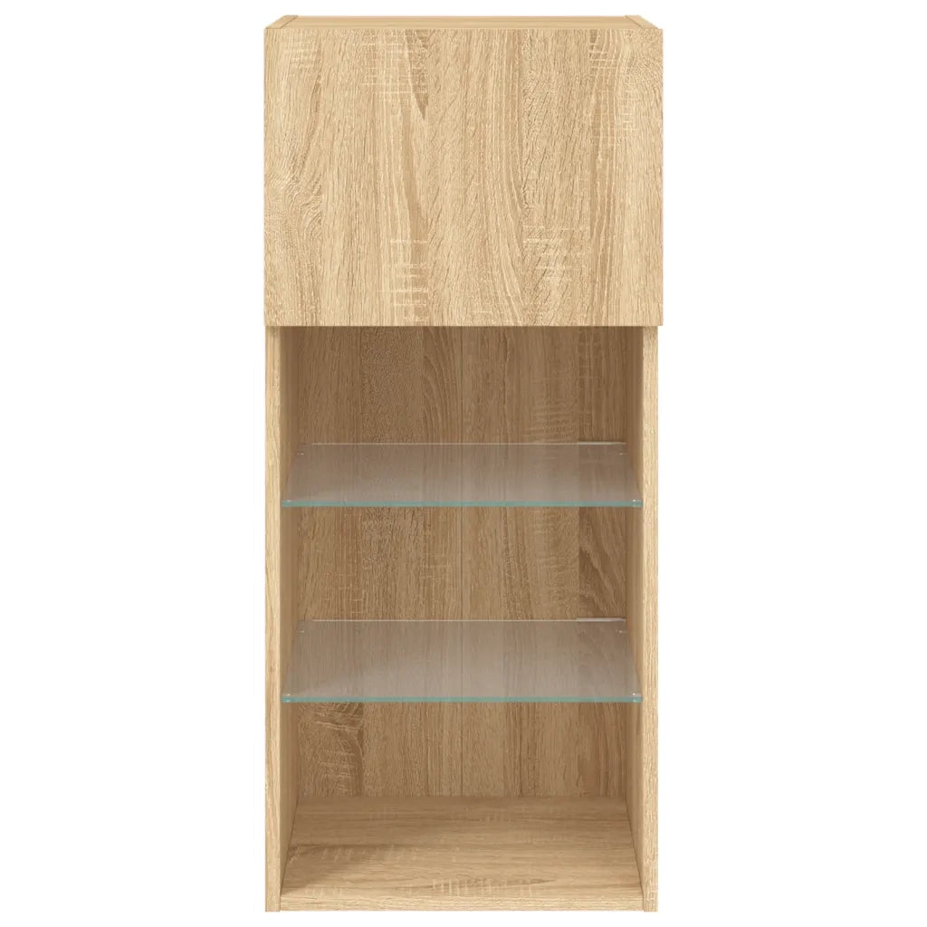 Mobile TV con Luci LED Rovere Sonoma 40,5x30x90 cm 837047