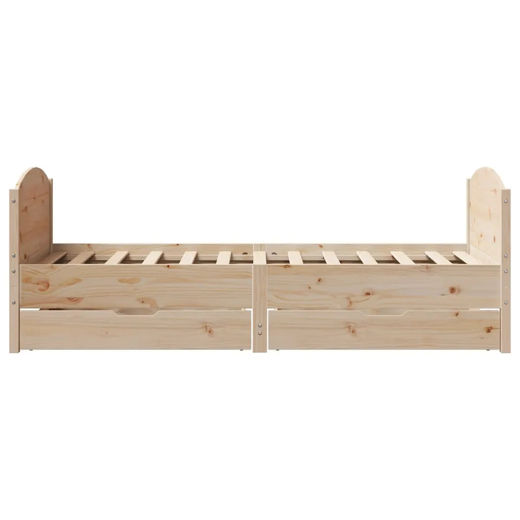 Letto singolo | Letto per adulti | Letto senza Materasso 75x190 cm in Legno Massello Pino