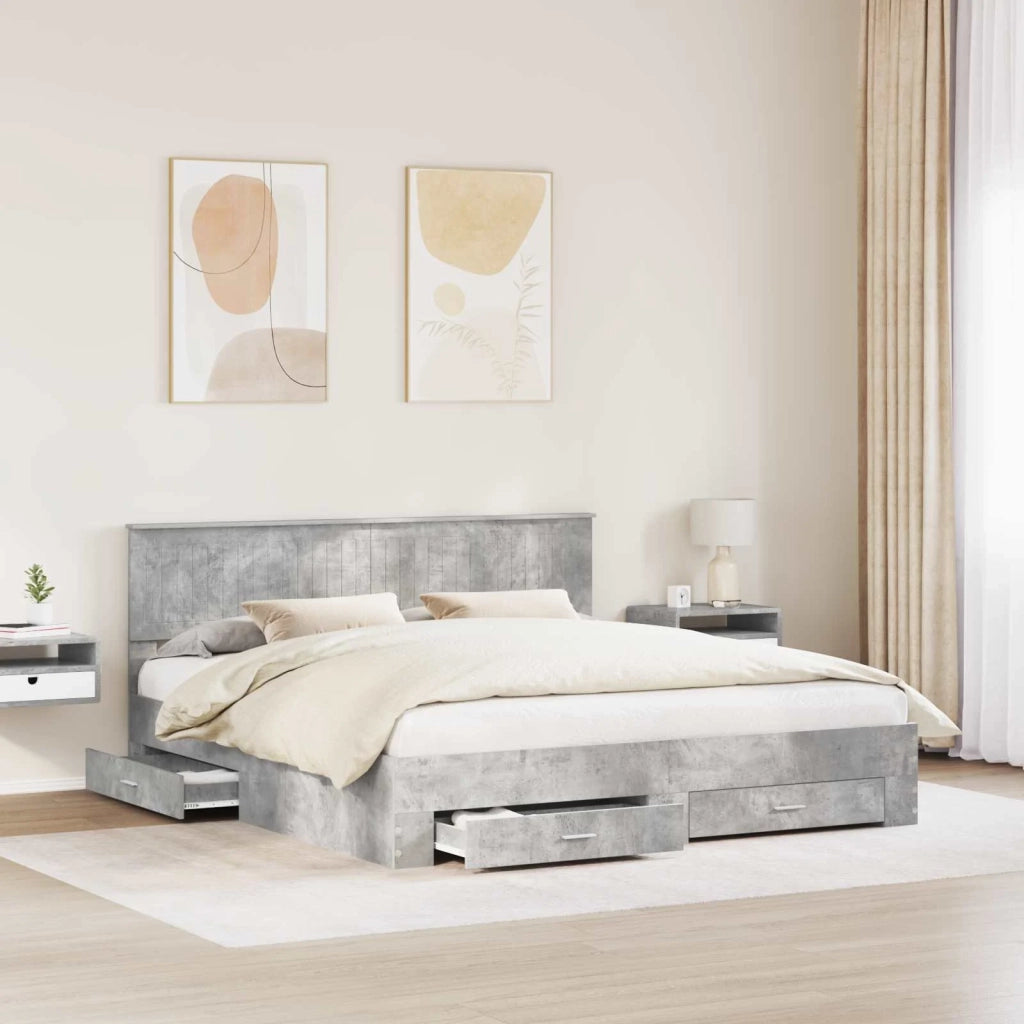 Struttura del letto con testiera Grigio cemento 180 x 200 cm 3410864