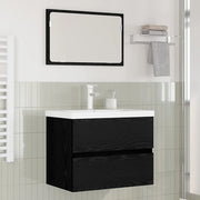 Set di mobili per il bagno 3 pcs Rovere Nero Legno multistrato 3393502