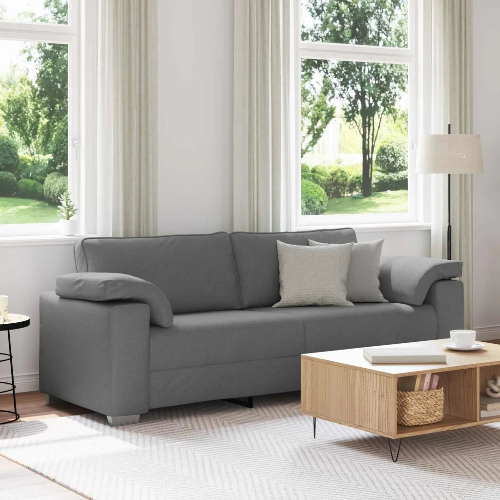 Divano 3-Persone Grigio scuro 220 cm Tessuto 4105238