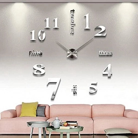 Orologio da parete DIY, orologi da parete con adesivi 3D visivi. Design moderno orologi da parete in acrilico adatti per la decorazione domestica, ristoranti, uffici e hotel. Zaffiro.