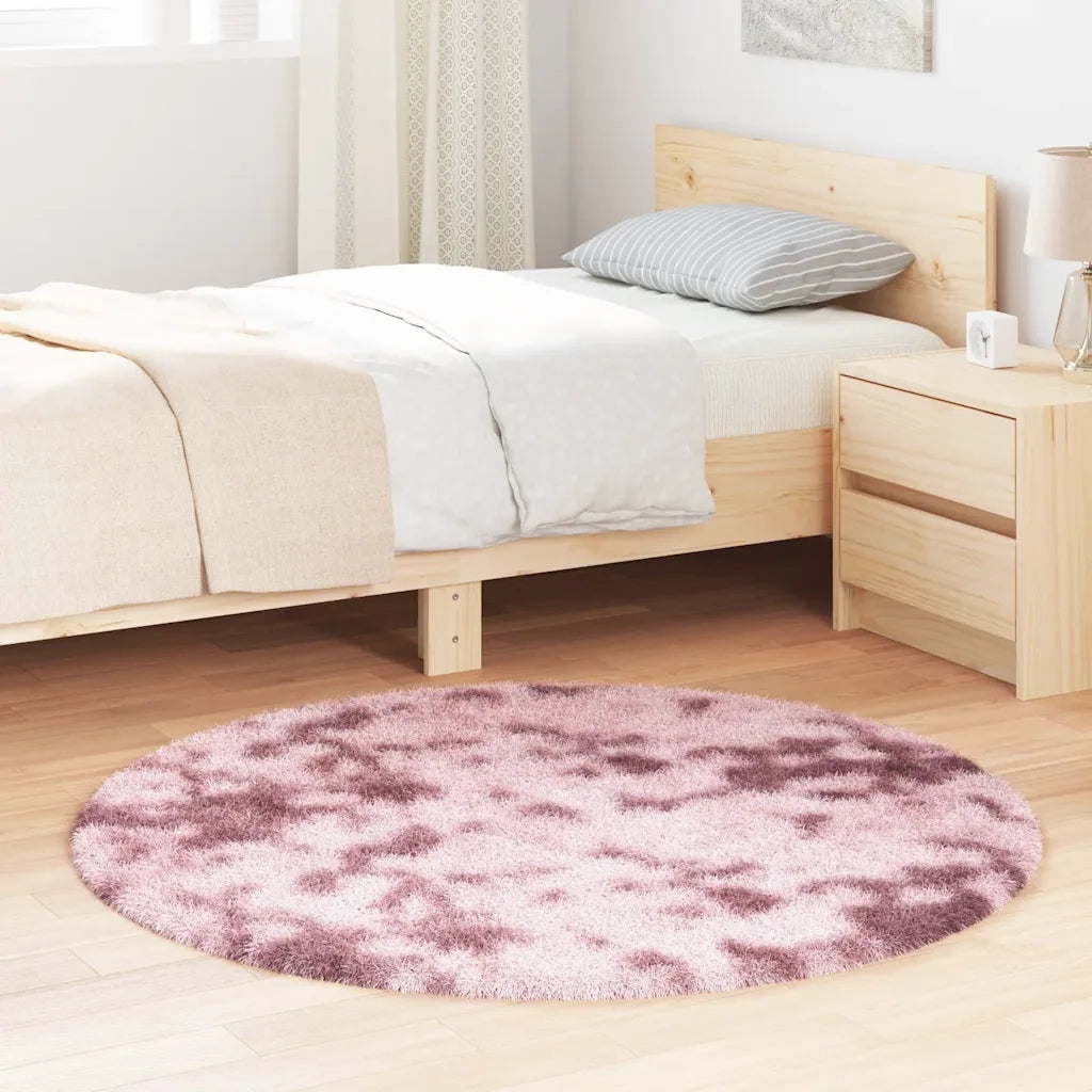 Tappeto Shaggy a Pelo Lungo NAVARRA Rosa Antico 120x120cm 4102905