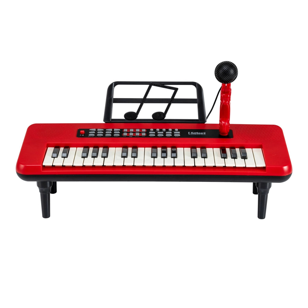 Pianola bambini 37 tasti microfono leggio portatile musicale-Pianola gambe staccabili digitale educativo ragazzi ragazze 3+ anni Rosso