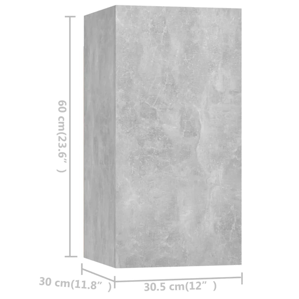 Set di mobili da 4 pezzi tra cui armadio credenza mobile TV televisore per soggiorno camera da letto salotto legno ingegnerizzato grigio 02_0024714