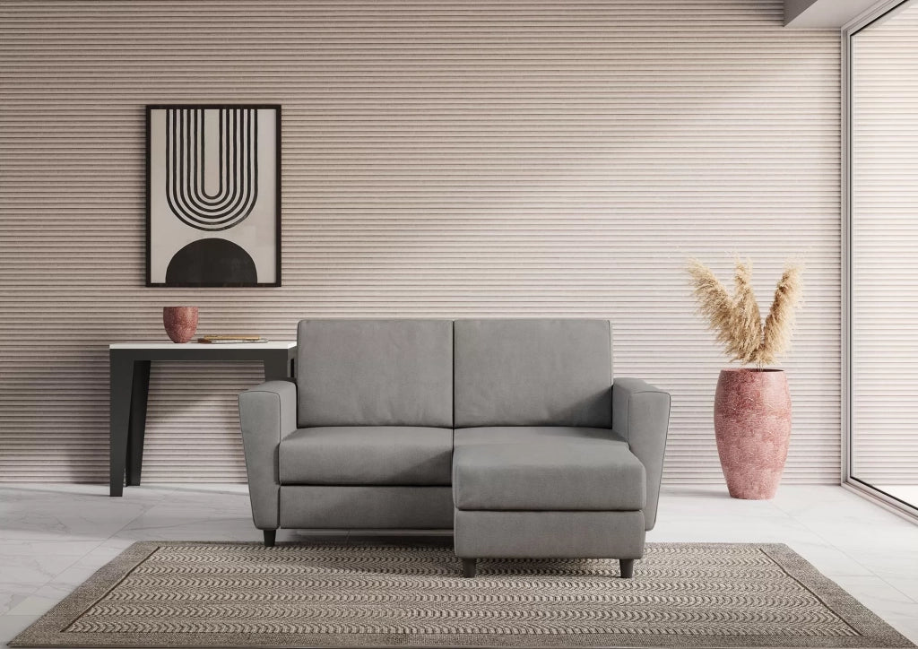 Divano yasel 2 posti medio  (due sedute da 70cm) + pouf misure esterne l.172 p.145 | grigio - Mobili 2G