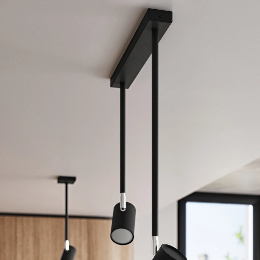 Spot soffitto doppio nero orientabile 2xGU10 Pure Lume