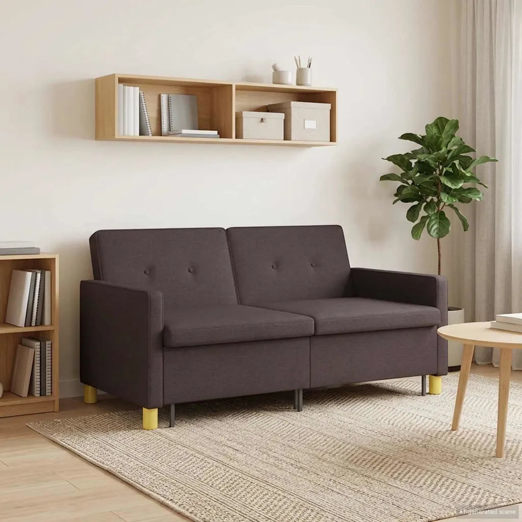 Divano letto | Sof¨¤ letto | Letto singolo Estraibile Marrone Scuro Tessuto