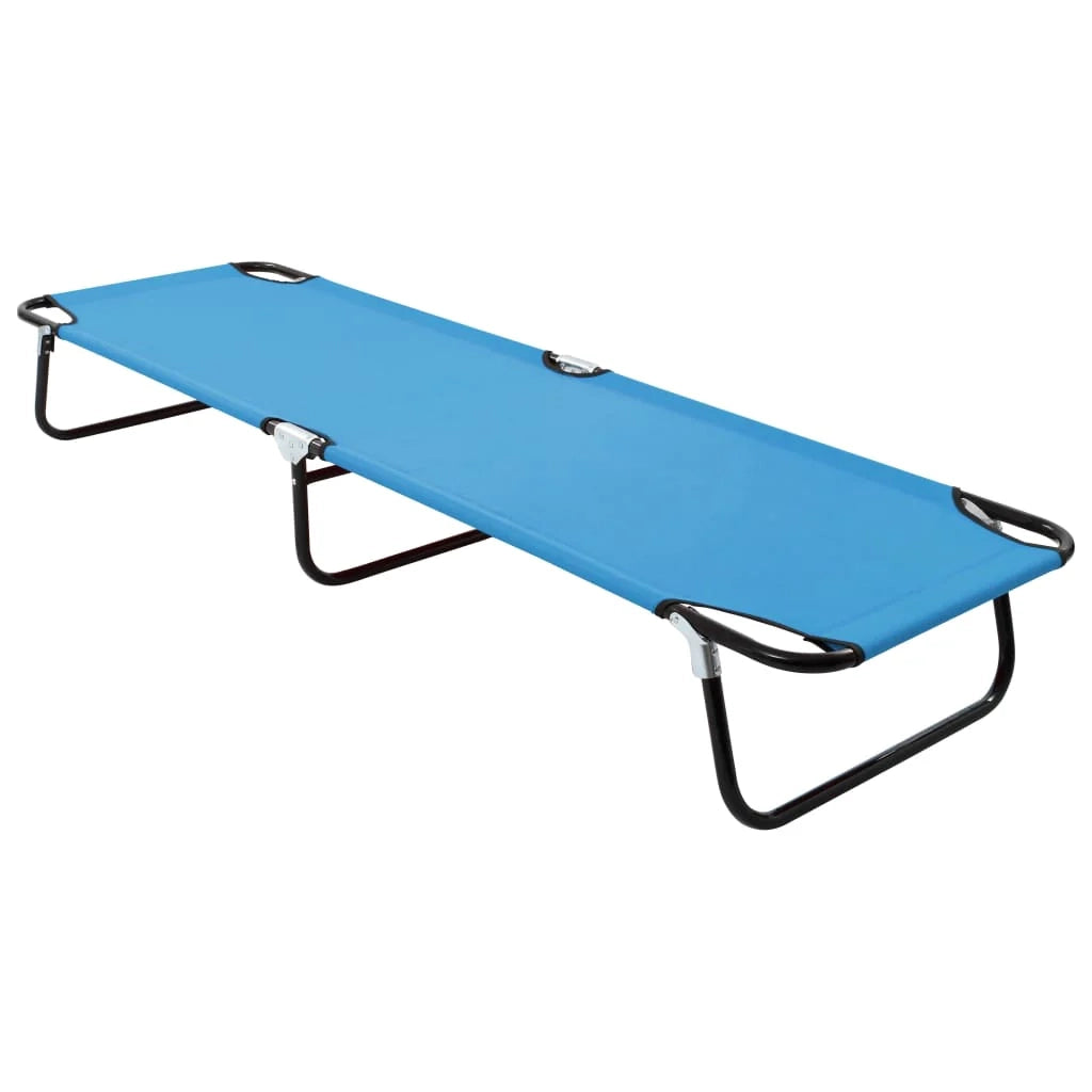 Lettino da campeggio pieghevole mobili da esterno acciaio blu turchese 02_0012795