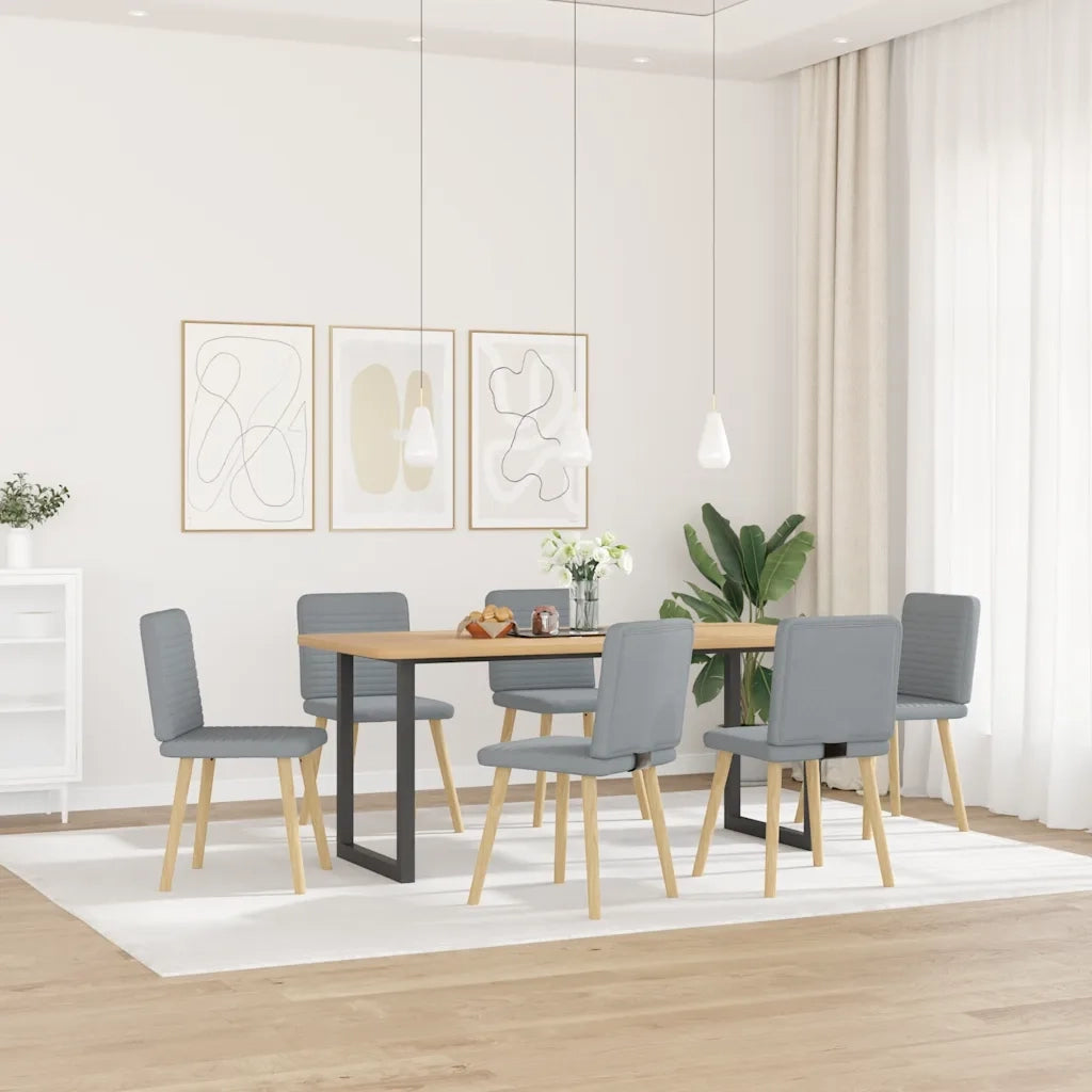 Sedie da Pranzo 6 pz | Sedie da cucina Grigio Chiaro in Tessuto