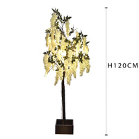 Glicine Artificiale ad Uso interno con Led Altezza 170 cm Bianco