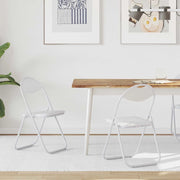 Sedia pieghevole 2 pcs Bianco 48 x 43,5 x 81 cm Pelle Sintetica