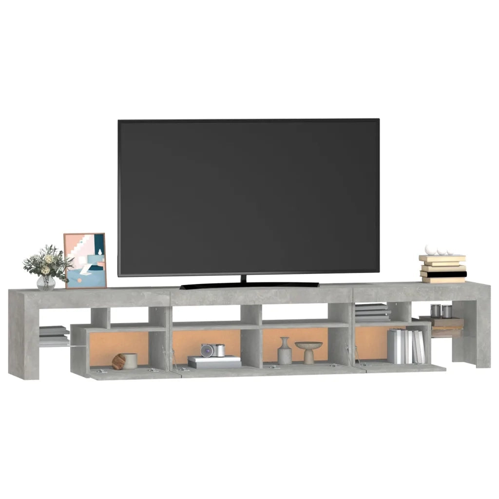 Mobile Porta TV con Luci LED Grigio Cemento 230x36,5x40 cm 3152789