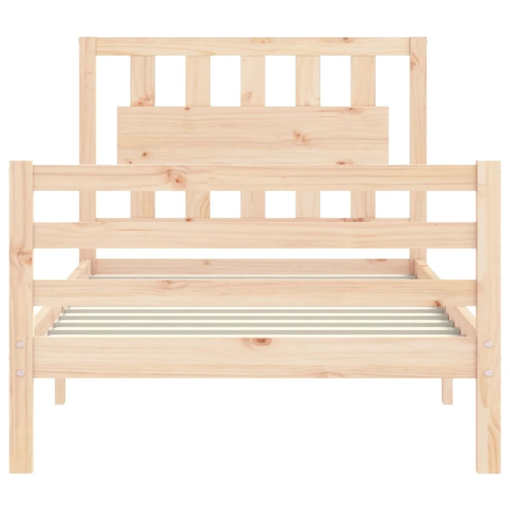Giroletto con Testiera Small Single-Struttura Letto in Legno Massello 968972