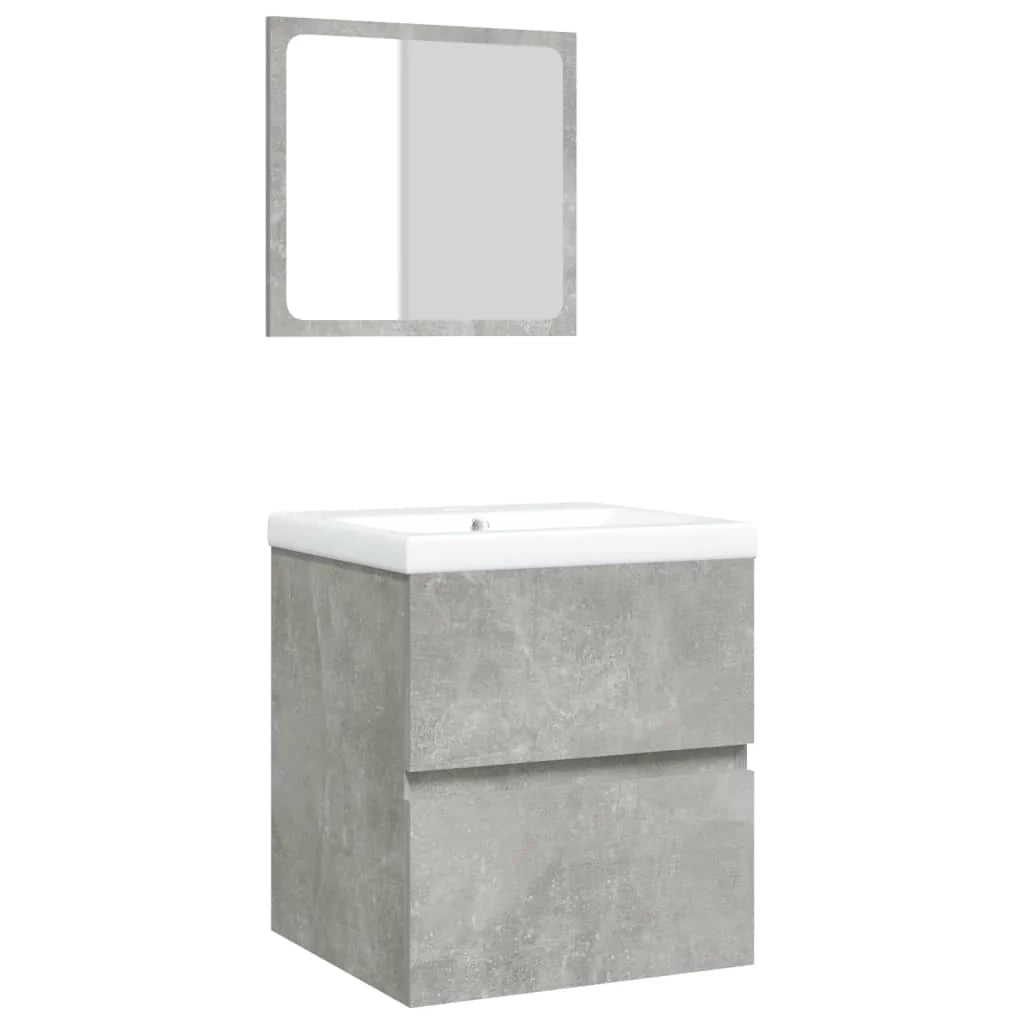 Mobile lavabo con lavabo e specchio grigio cemento 02_0006644