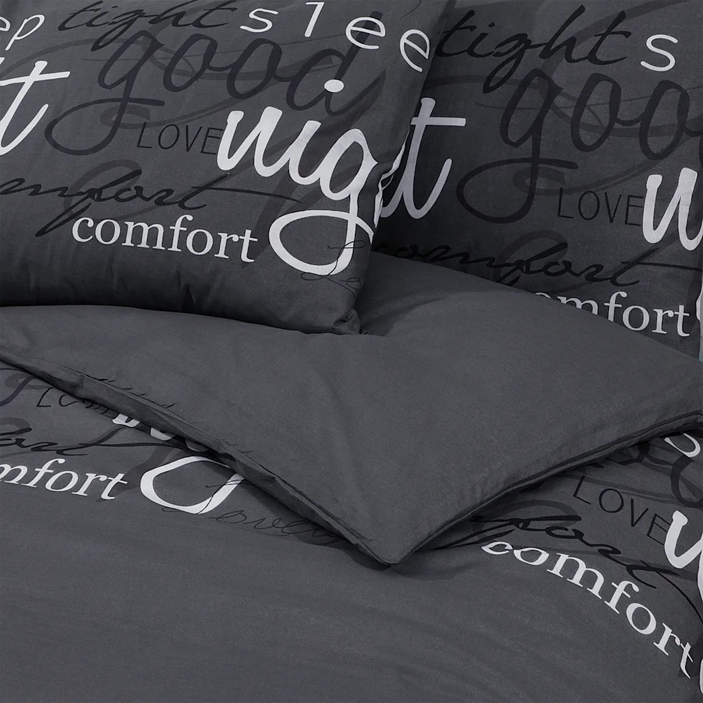 Set Copripiumino Nero 140x200 cm in Cotone CFW8644419