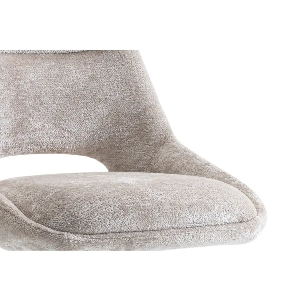 Set di 2 sedie YUMENA – Tessuto beige – Gambe in metallo – Design minimalista – Eleganza naturale e contemporanea