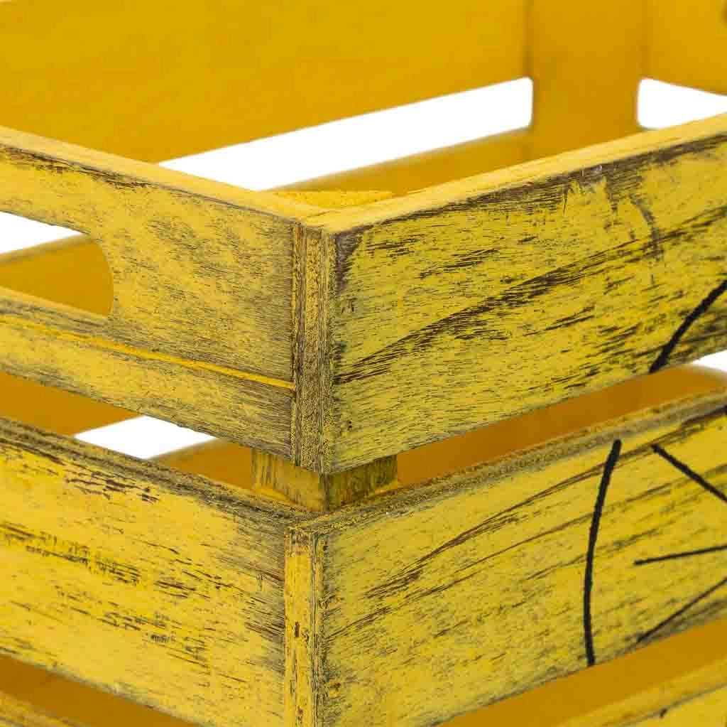 Cassetto in legno arancione 18x12x10h cm