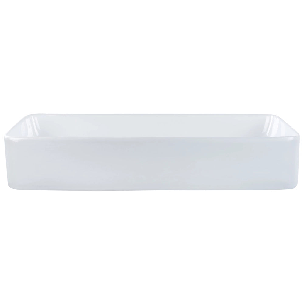 Lavabo da appoggio in ceramica con finitura lucida bianca 610 x 350 mm Lavello da bagno rettangolare