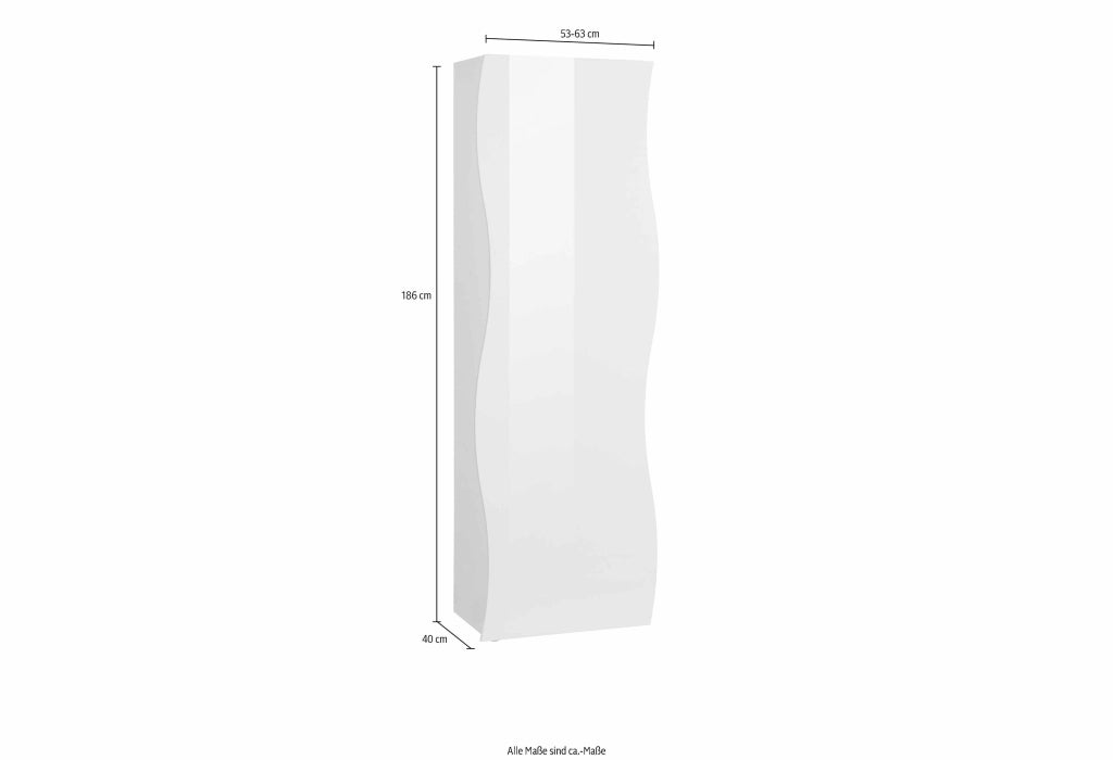 Armadio 1 Anta Onda 63x40x187,2 cm Finitura in Melamina Cachemire