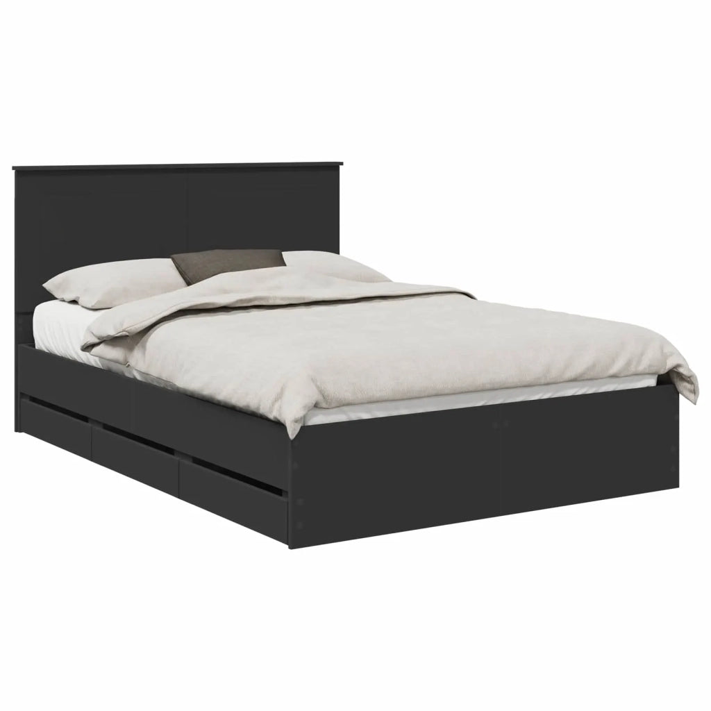Struttura del letto Nero 140 x 190 cm Legno Ingegnerizzato
