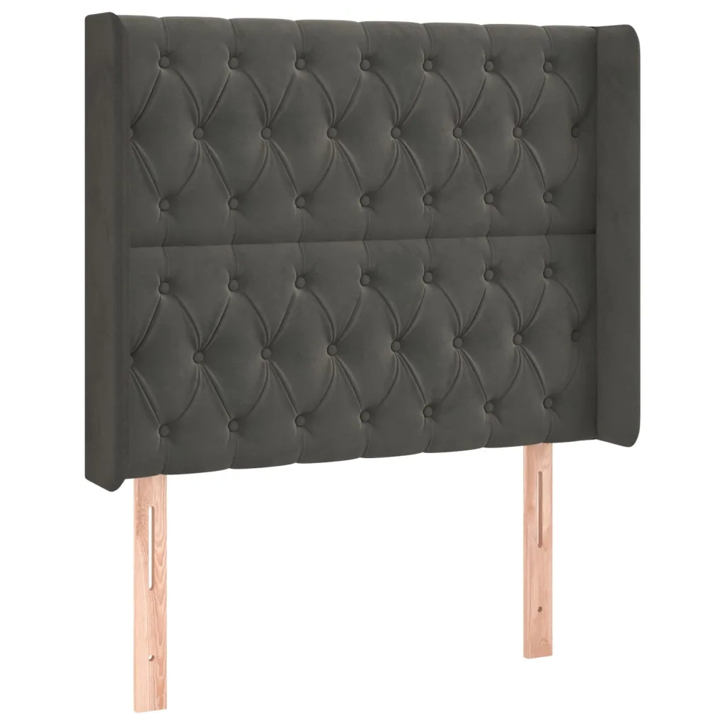 Testiera | Testata a LED Grigio Scuro 93x16x118/128 cm in Velluto