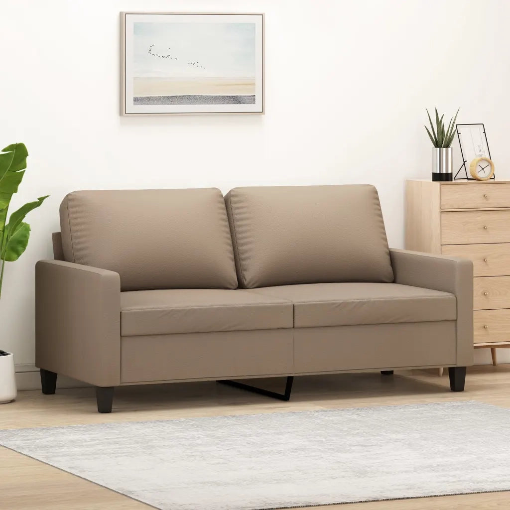 Divano a 2 Posti-Sofa 2 Posti Cappuccino 140 cm in Similpelle 875394