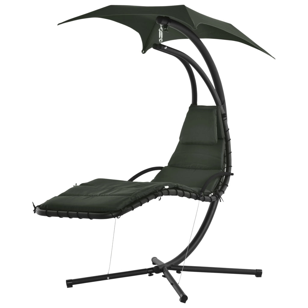 Poltrona a dondolo sospesa per esterni con parasole ¨C Zephmum ¨C Grigio scuro Nero 190x110x190 cm