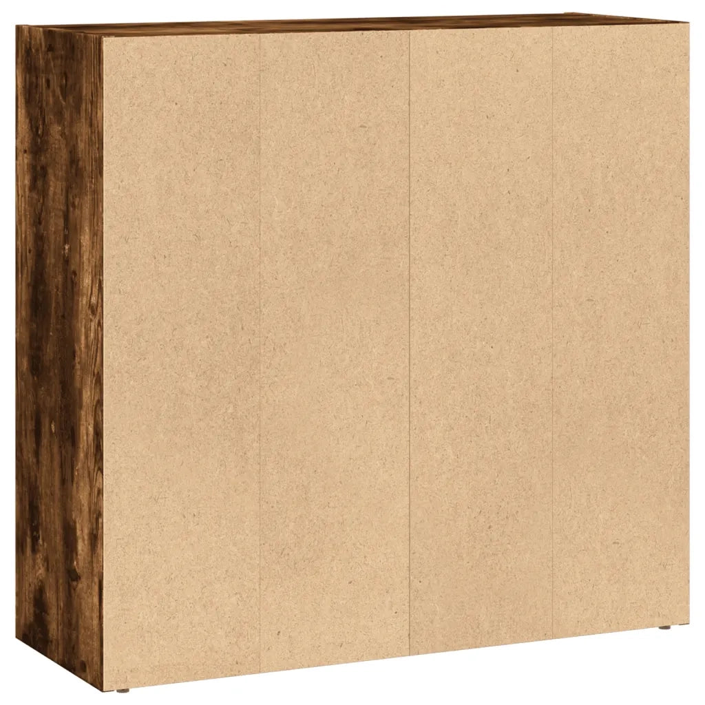 Libreria-Scaffale per Libri-Mobile di Stoccaggio Rovere Fumo 80x30x77 cm in Legno Multistrato